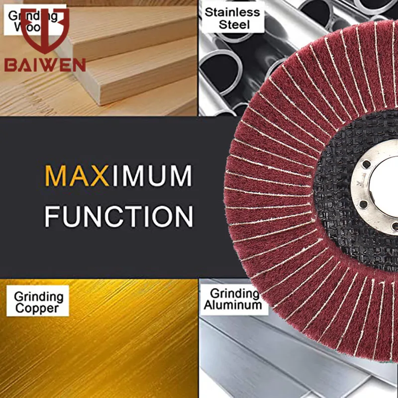Disco abrasivo Circular para amoladora angular, disco abrasivo de aleta de fibra de nailon de 125mm, almohadilla para rueda de pulido de Metal y madera, 240 de grano