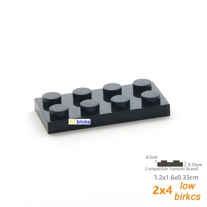 60pcs DIY Building Blocks Thin Figure Bricks 2x4 Dots Educational Creative Size Compatible With 3020 Plastic Toys for Children