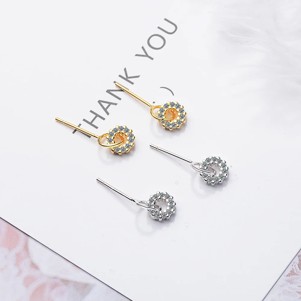 LEKANI New Arrival Silver Color Round Shape Full Of Love Dangle Earrings For Women FIne Jewelry YIE106