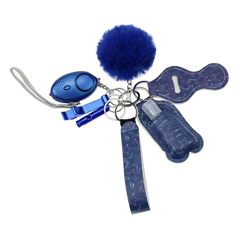 8pcs Hot Sale Personal Security Alarm Cute Mini Self-defense Product Multi-function Keychain Girl Self-defense Wolf Guard Set