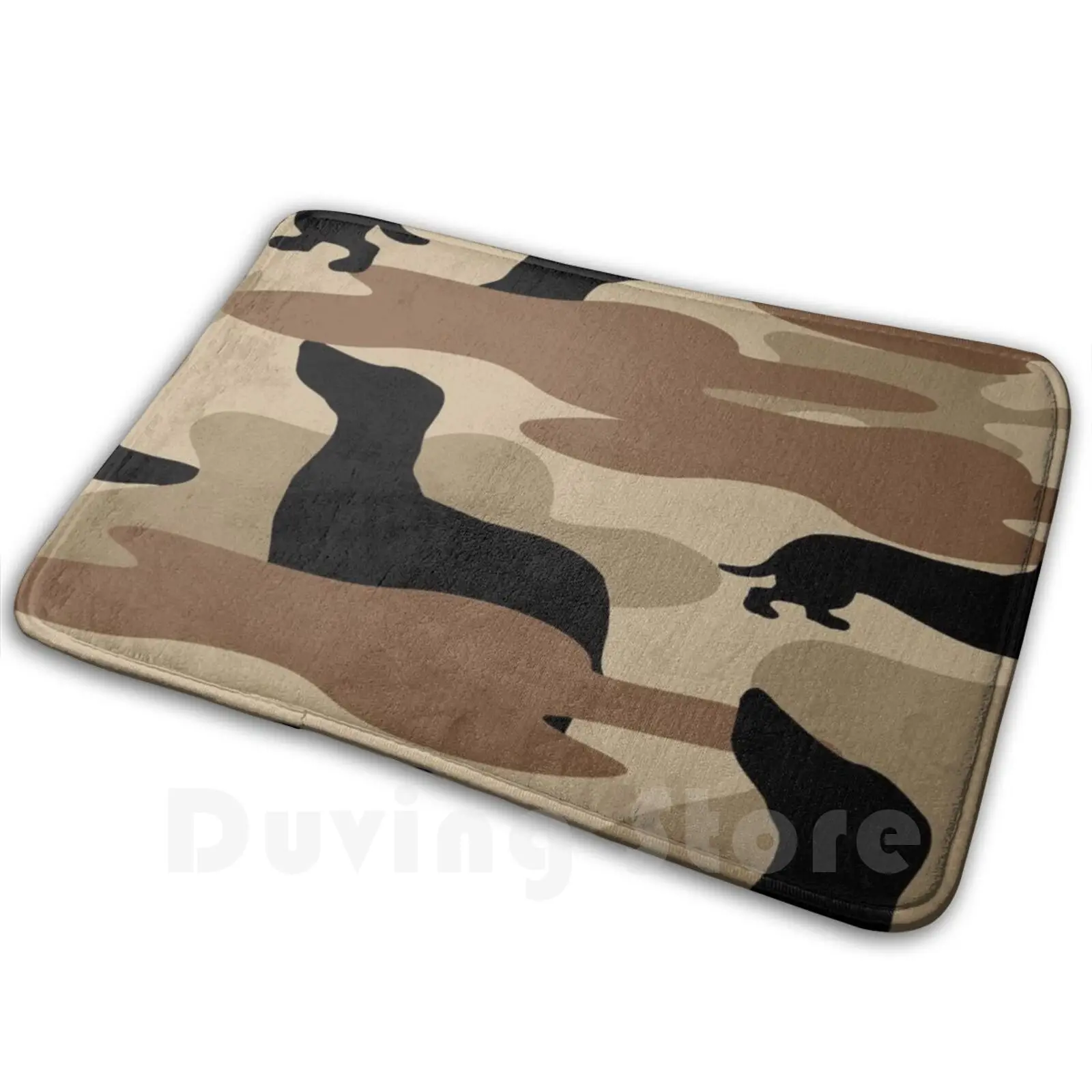 Deserto camo weiner dogg macio antiderrapante tapete 1614 tapete almofada weiner dachshund salsicha hotdog camo deserto bosh cão
