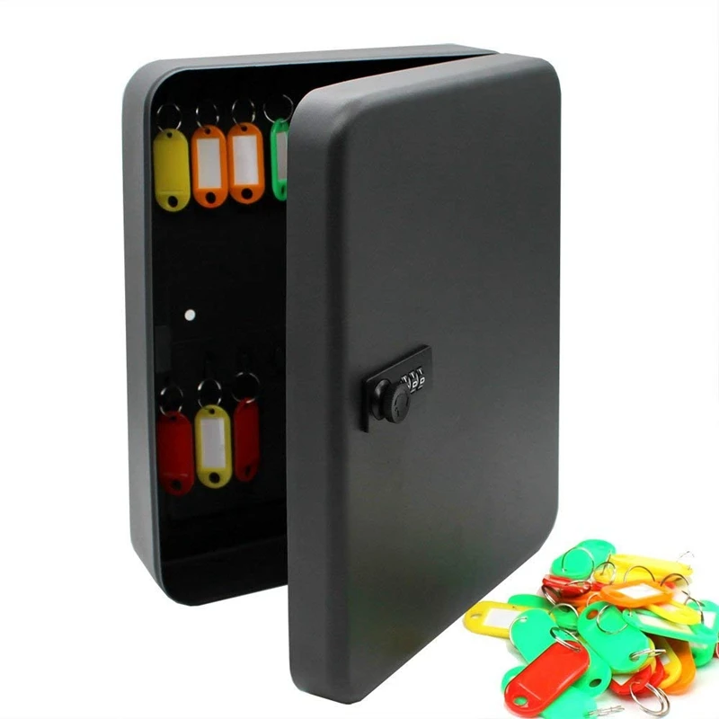 Wall Mounted Key Cabinet Password Lock Security Keybox Storage Box Contains 36 key card For Company Home Office Hanging Car Key