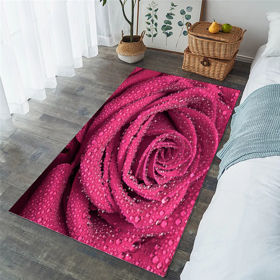 BeddingOutlet Rose Large Carpets for Living Room 3D Printed Kids Play Floor Mat Photography Area Rug 152x244cm Floral Tapete