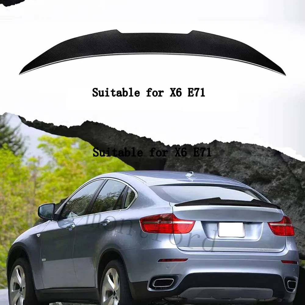 

PSM Style Real Carbon Fiber Car Rear Trunk Boot Lip Spoiler Wing Big For BMW X6 E71 E72 2008-2014 Carbon Rear Trunk Wings