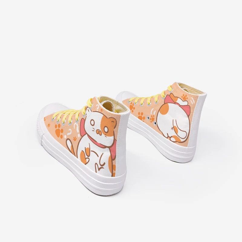 Amy and Michael Fashion Cartoon Animation Cat Casual Sneakers Cute Students Hand Painted Canvas Shoes for Woman Vulcanize Shoes