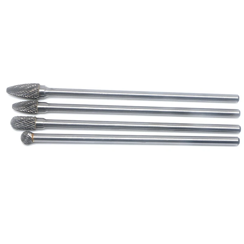 4 Dài Đạt Xoay Burr Đôi Cắt Hợp Kim Vonfram Bit 1/4 Inch Vỏ 6 Inch Bộ