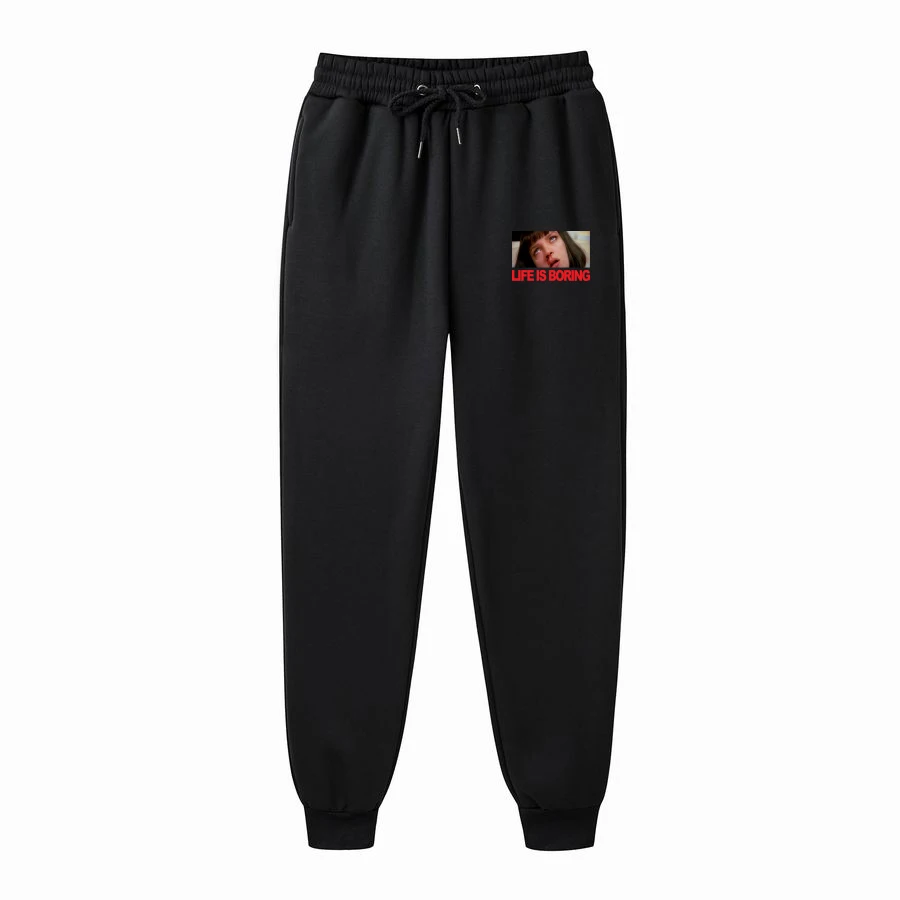 

New Casual Funny Print Life is Boring Mens Pants Cotton Autumn Winter Men Joggers Sweatpants Plus Size S-XXXL Trouser pantalon