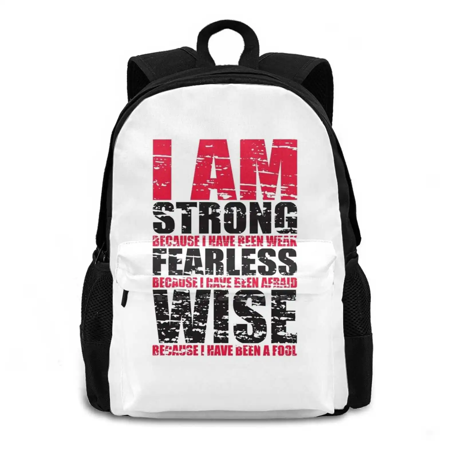 I Am Strong Fearless Wise Backpack For Student School Laptop Travel Bag Bodybuilding Gym For Men Bodybuilding Gymtier Mens