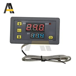 DC5V 12V 24V AC 200V Digital LED High Temperature Control Switch -60~500℃ Thermostat High thermometer with K-type thermocouple