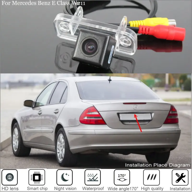 

Yeshibation Rear View Camera For Mercedes Benz E Class W211 2003~2009 HD CCD Night Vision Back Up Parking Camera