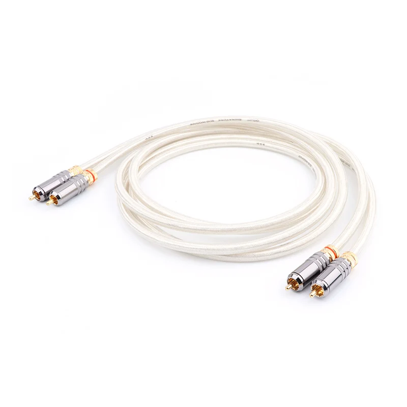 

Pair QED 5N Copper Silver Plated RCA Audio Cable HIFI RCA Cable Interconnect Audio Cable