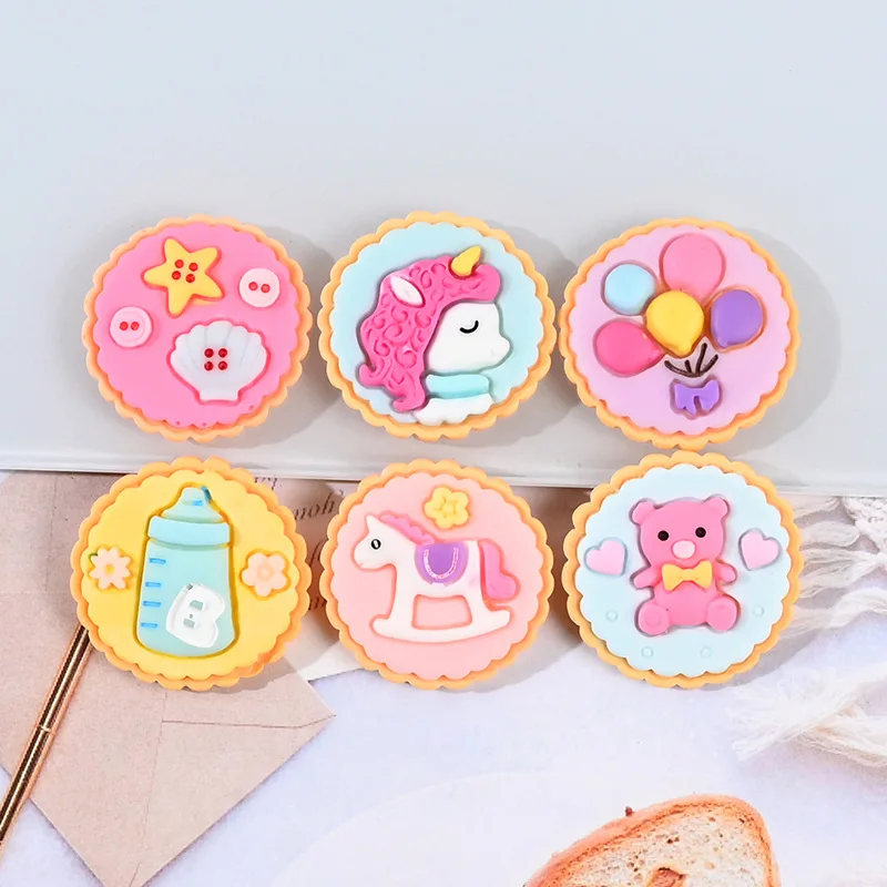 12/24Pcs Resin Sweet Cake Charms Flatback Jelly Cartoon Cookies Jewelry Findings For Earrings Keychain Diy Headware Accessories