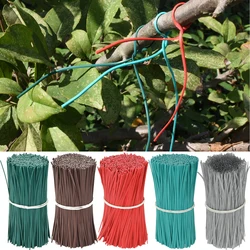 Bridas para cables de jardinería oblato, bridas de hierro reutilizables para plantas y flores, multifunción, cuerdas recubiertas para fijar, 100 unidades