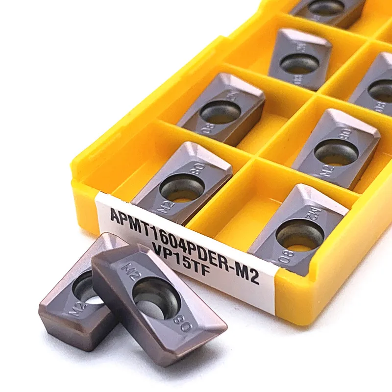 Imagem -04 - Carbide End Milling Tool Cnc Milling Insert Turning Insert Apmt1604 m2 Vp15tf Apmt1604 h2 Vp15tf Apmt1135 Apmt1604pder