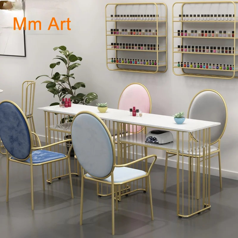 Nordic Internet Celebrity Nail Table Beauty Salon Single Dresser Marble Long Table