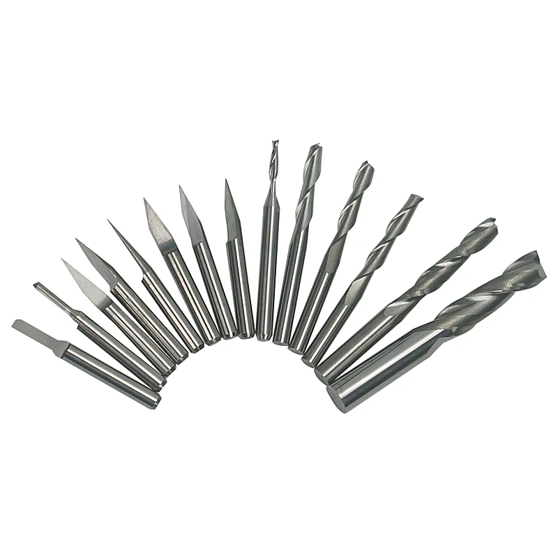 14-Piece Cutting Metal Tungsten Steel Milling Cutter Bit 3.175Mm