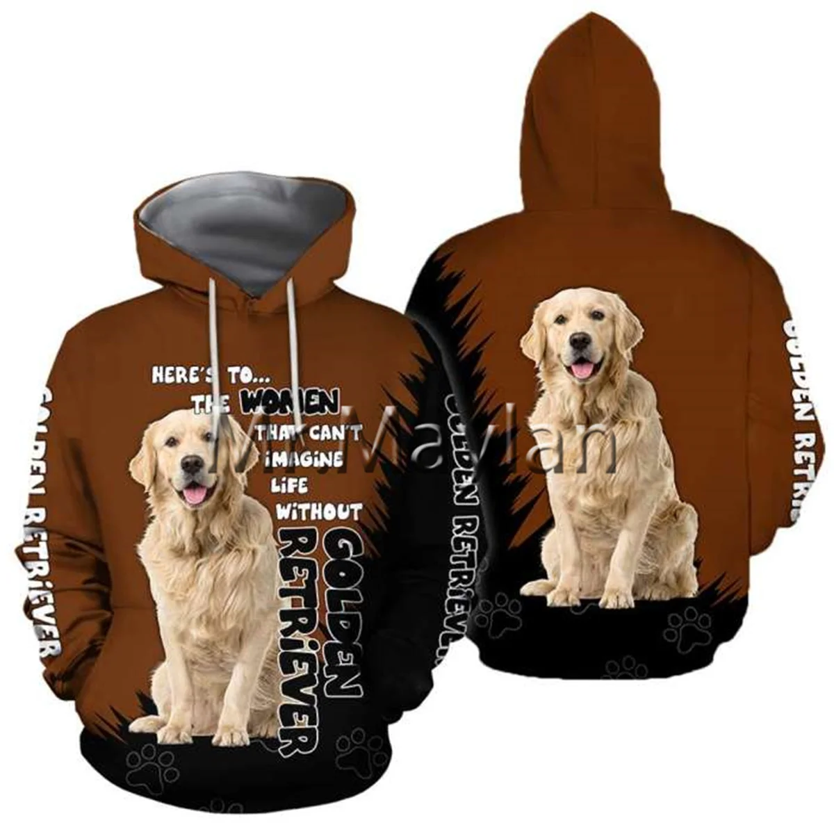 Unisex 3D Graphic Hoodies Sweatshirts Animals Dog Golden Retriever Hoodie Men/Women Casual Streetwear Sweatshirt Pullover R067