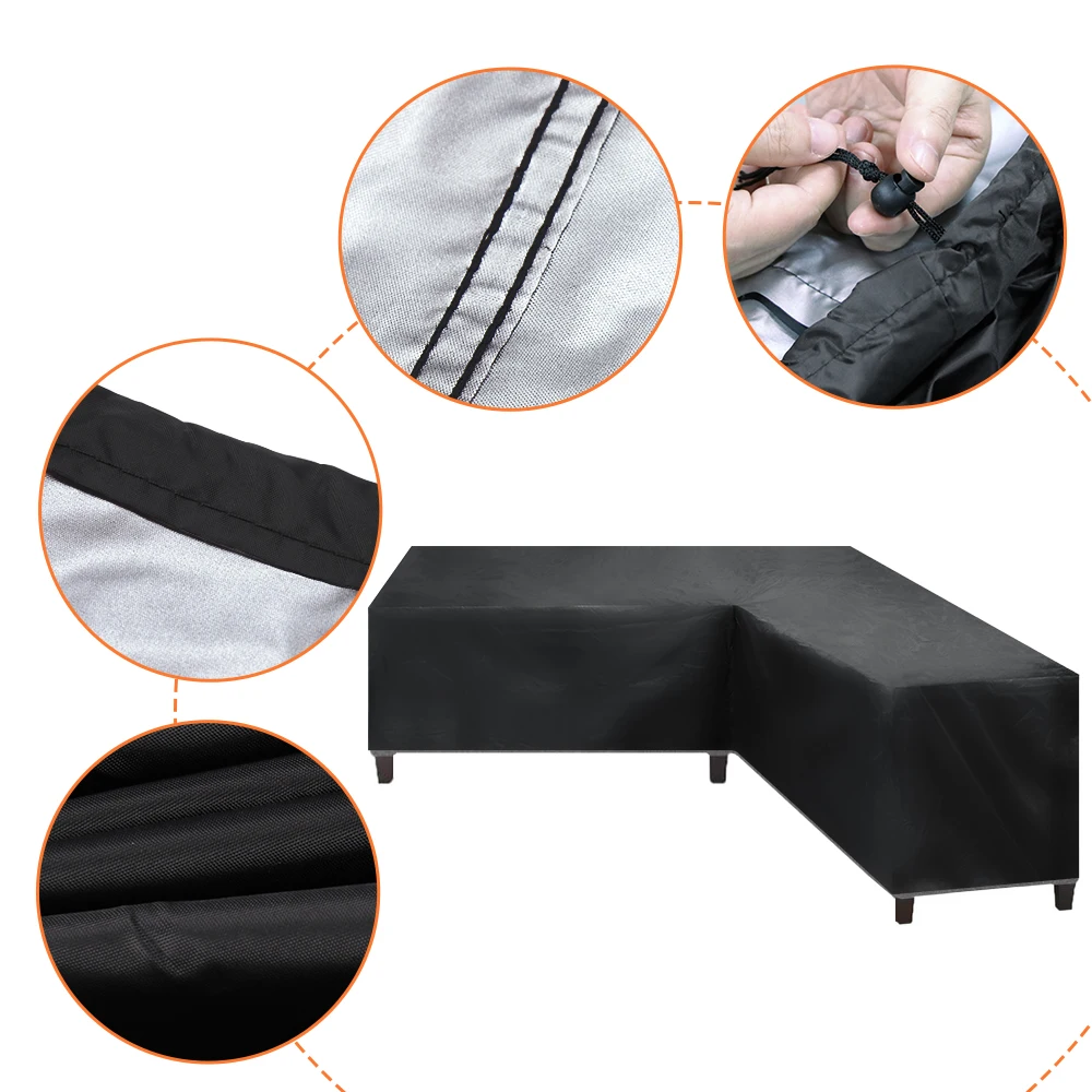 Garden Outdoor Sofa Cover Rattan Corner Furniture Cover V Shape Waterproof Sofa Cover Protective Cover For Garden Furniture