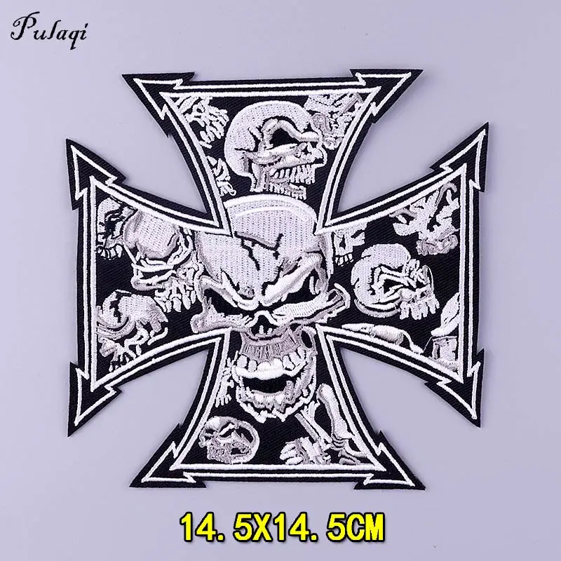 Diy Punk Skull Large Embroidered Patches For Clothing Back Patch  Hippie Clothing Thermoadhesive Patches Jackets Big Patch