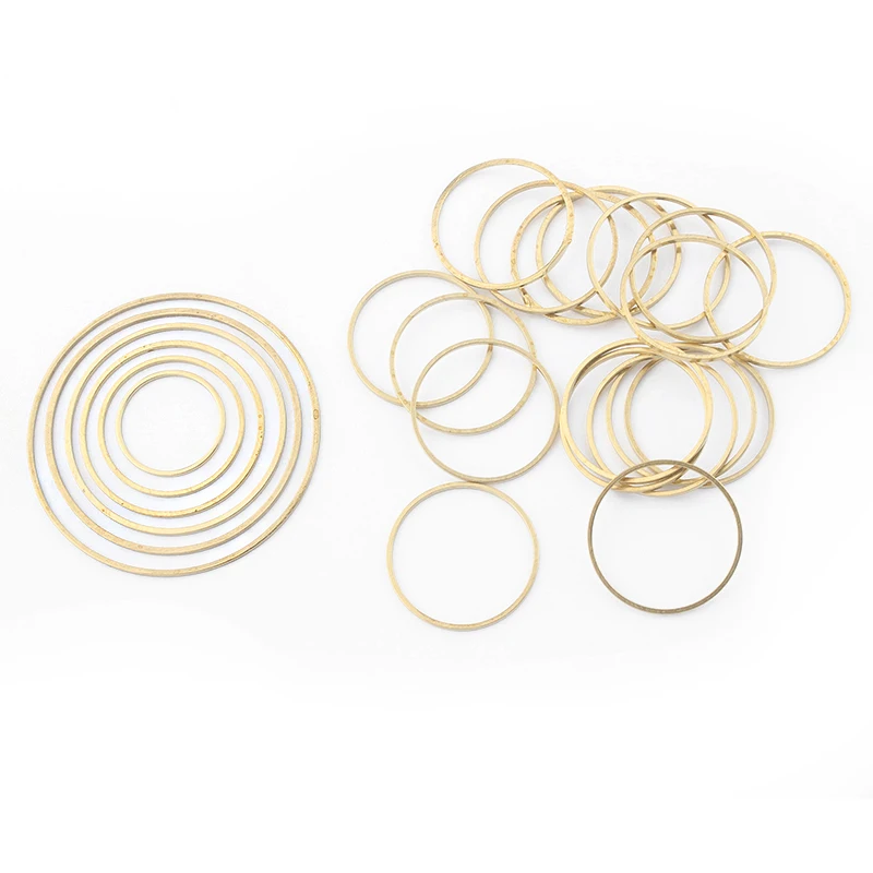 

100pcs Raw Brass Charms Open Round Circle Frame Earring Connector Pendants DIY Necklace Jewelry Making Components Accessories