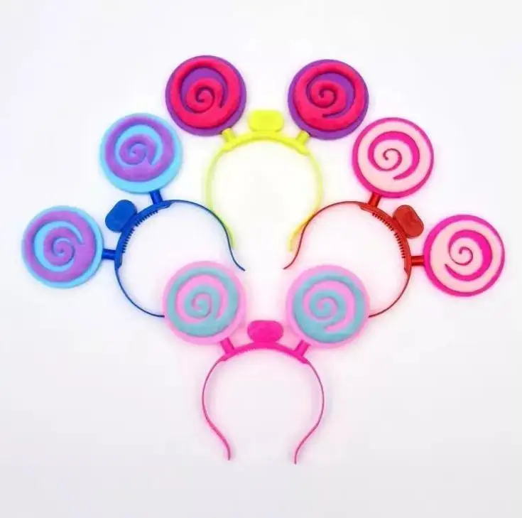 Cute Led Flashing Lollipop Headband Kids Adults Light Up Glowing Hairband Headwear Christmas Glow Party Supplies Wholesale