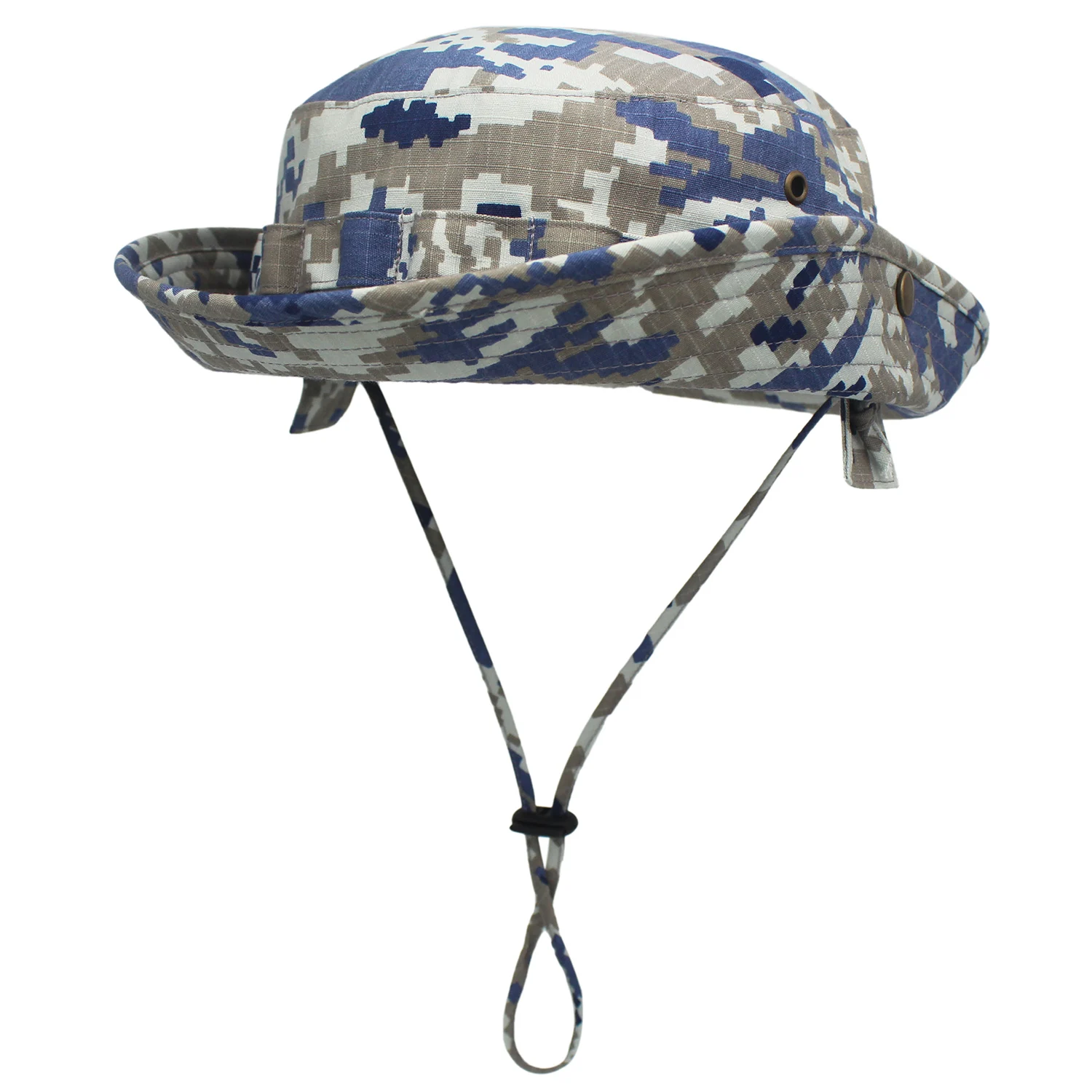 Outfly Digital Camouflage Cap Outdoor Camping Men\'s Short Hat Sun Proof Bionic Jungle Hat Bucket Hat Wholesale