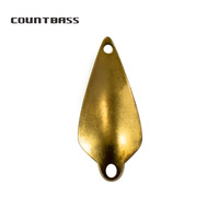 COUNTBASS 50pcs Brass Small Fishing Spoon Blanks  0.8g ( 1/32oz) Trout Area Spinning Unpainted Angler's Lures
