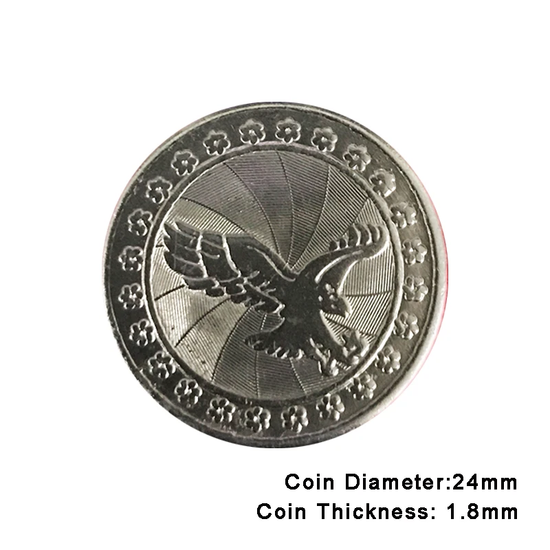 

100pcs Arcade Game Coin Token Eagle Stainless Steel Coins Tokens for Arcade MAME JAMMA Amusement Cabinet Vending Machines