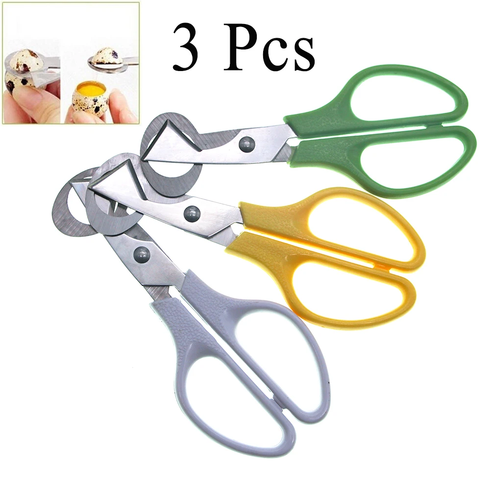 3PCS Egg Scissors Topper Cutter Shell Clipper Cigar Cracker Opener Durable Boiled Birds Pigeon Quail Multifunction Kitchen Tool