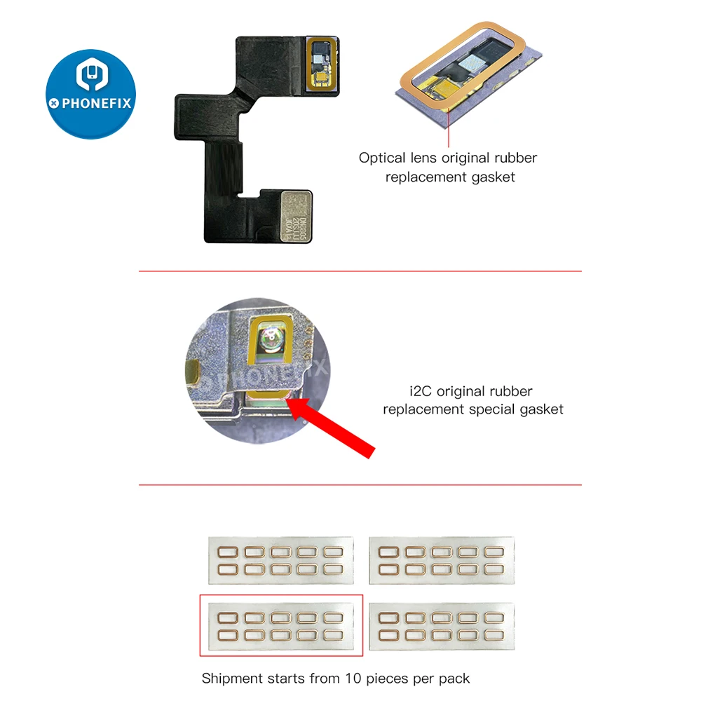 I2C Dot Matrix Face ID repair optical lens original rubber replacement gasket phone face apron gasket for iphone x-12pro max