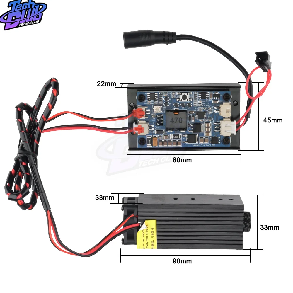 Módulo láser azul de enfoque ajustable TTL de alta potencia, accesorios de herramienta de grabado láser DIY, cabezal láser de 15W, 12V