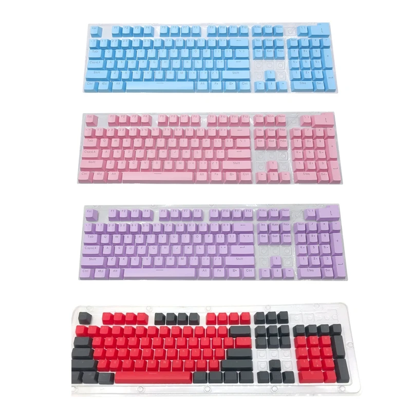 Juego de 104 teclas de doble color para jugadores, teclas mecánicas para videojuegos, teclas de teclado para juegos electrónicos, reemplazo de tapa de tecla GO