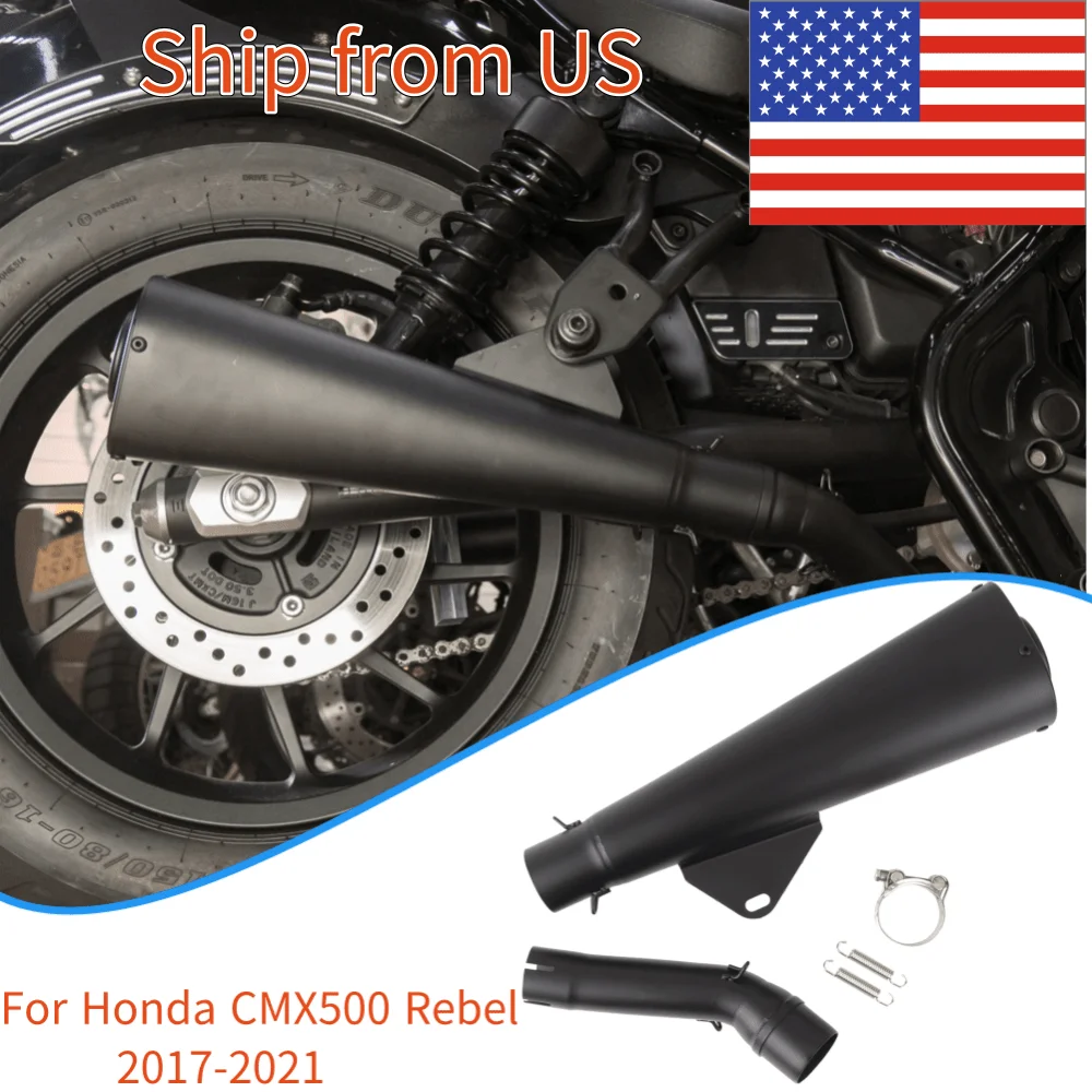 

Motorcycle Pipe Exhaust Motorbike Muffler Pipe Stainless Steel Slip-on Exhaust for Honda CMX 500 Rebel 2017-2022 2018 2019 2020