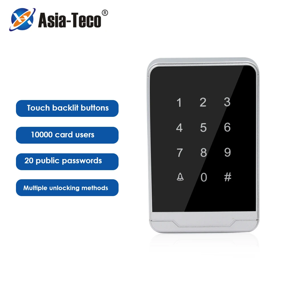 

125KHz RFID Proximity card Touch Digital Panel Standalone Access Control 10000 User Smart Door Access Control System