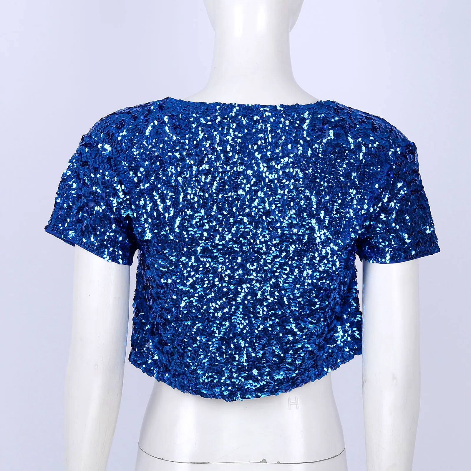 Femmes paillettes brillantes haussement d'épaules Disco Rave Clubwear boléro Festival de musique Costume vestes soirée soirée boîte de nuit vêtements