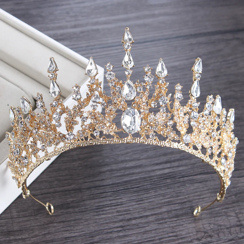 Diadema de princesa de lujo para boda, Tiara nupcial, corona de diamantes de imitación, diademas de cristal, accesorios para el cabello, oro y plata, 2021