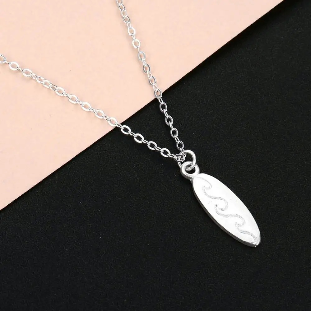 Chandler Surfboard Necklace For Women Girls Surfing Dainty I love Surfer Necklaces Wave Summer  Fashion Beach Jewelry Wholesale