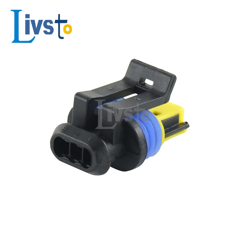 2 Sets 3 Pin Car Turn Signal Plug Xenon Lamp Ballast Socket Delphi Auto Plastic Waterproof Wire Harness Cable Connector 15336024