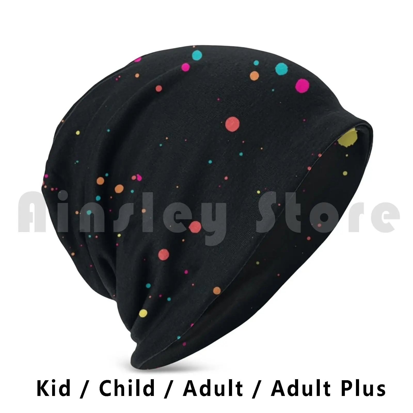 Splatter Design #14 Beanies Knit Hat Hip Hop Gs Splatter Watercolor Blue White Colorful Black Splat Artistic