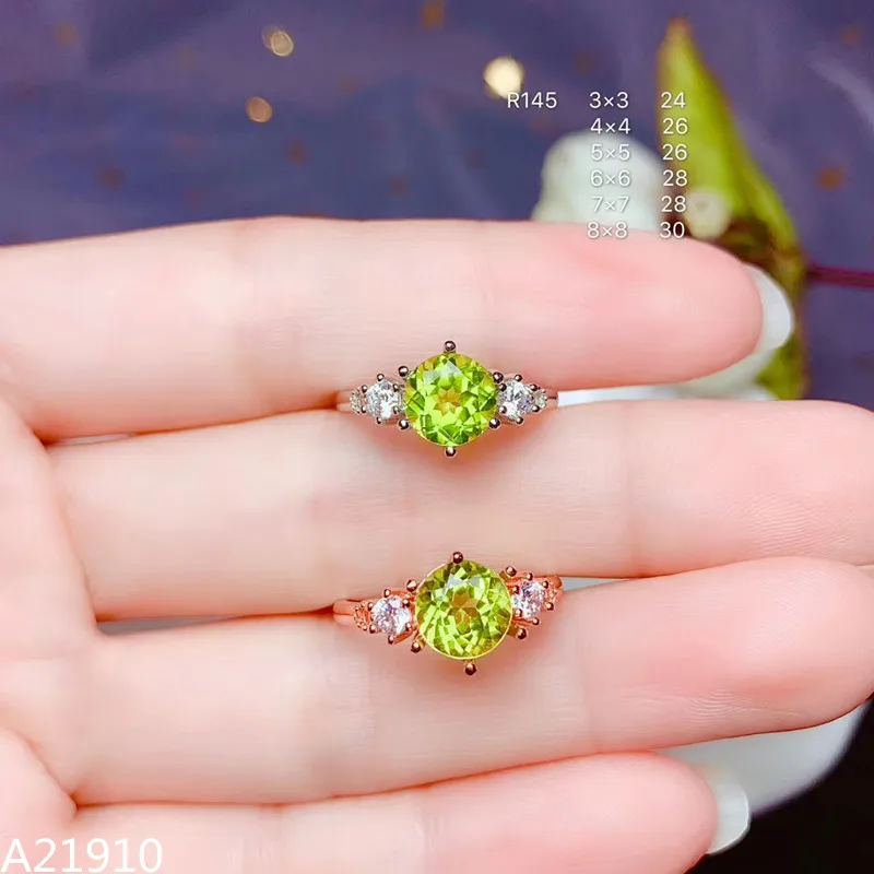 

KJJEAXCMY fine jewelry 925 sterling silver inlaid natural peridot gemstones for men and women's ring luxury exaggeration