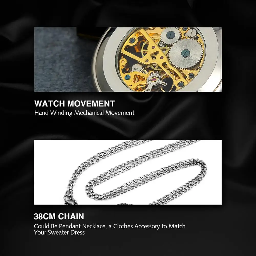 LANCARDO Vintage Hand Wind Mechanicalนาฬิกาสำหรับผู้ชายนาฬิกาจี้สร้อยคอโซ่กระเป๋าโซ่Reloj De Bolsillo