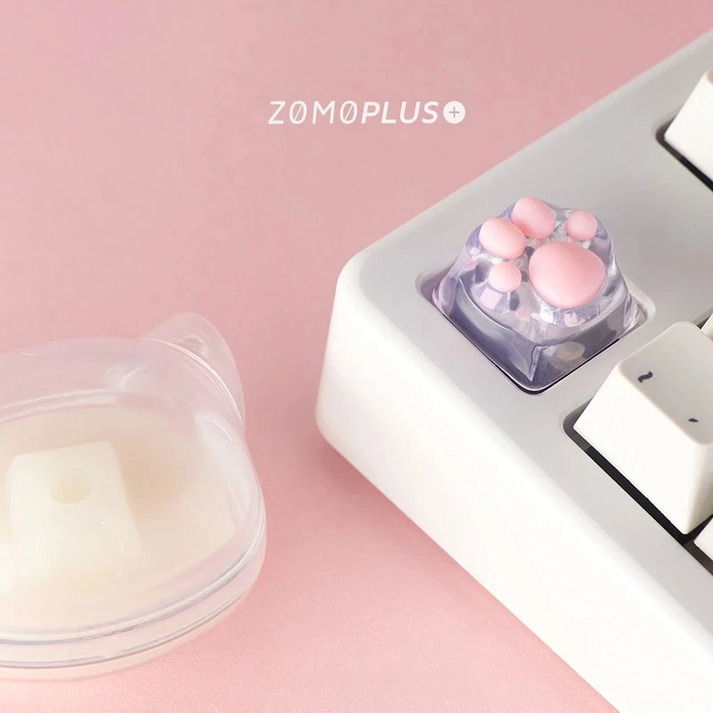 ZOMO Resin 3D Plus Print Cat Paw Keycaps OEM Profile Mechanical Keyboard Backlight RGB Customized DIY Tiffany Mx Switch Keycaps