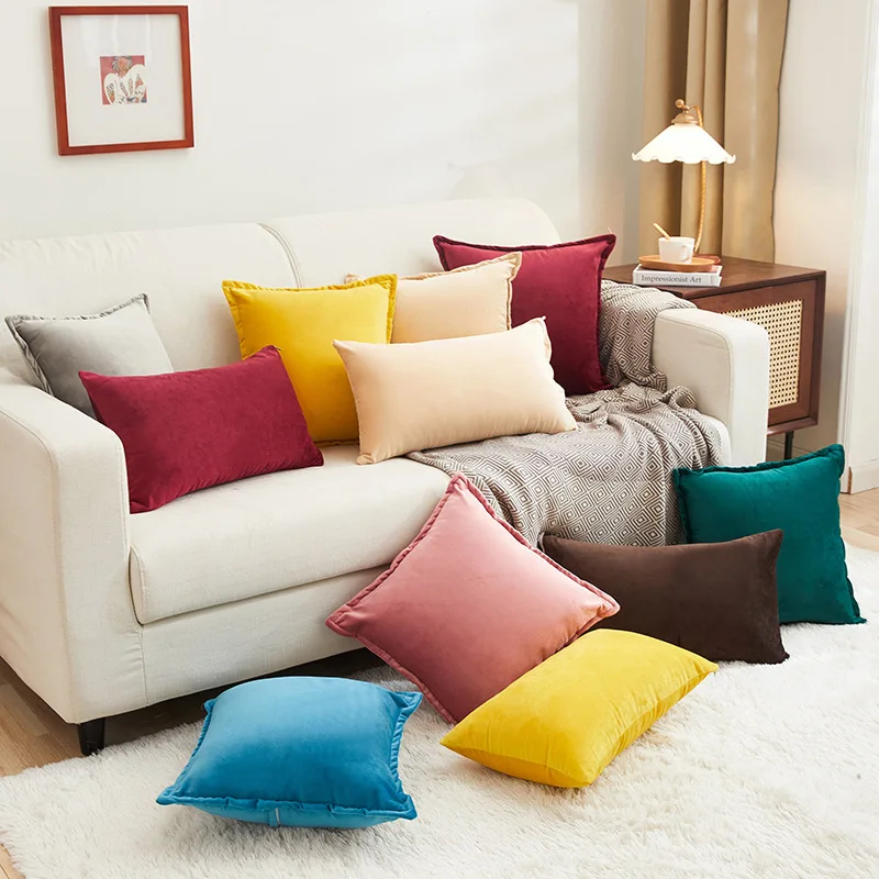 Holland Velvet Cushion Cover Bed Pillow Case For Sofa Car Housse De Coussin 45*45/50*50 Decorative Pillows  Nordic Home Decor