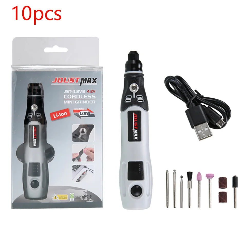 Imagem -05 - Moedor Elétrico Pequeno Portátil Carregamento Usb Mini Broca Caneta Gravadora Ferramenta Rotativa Máquina de Moer Acessórios 4.2v 600ma