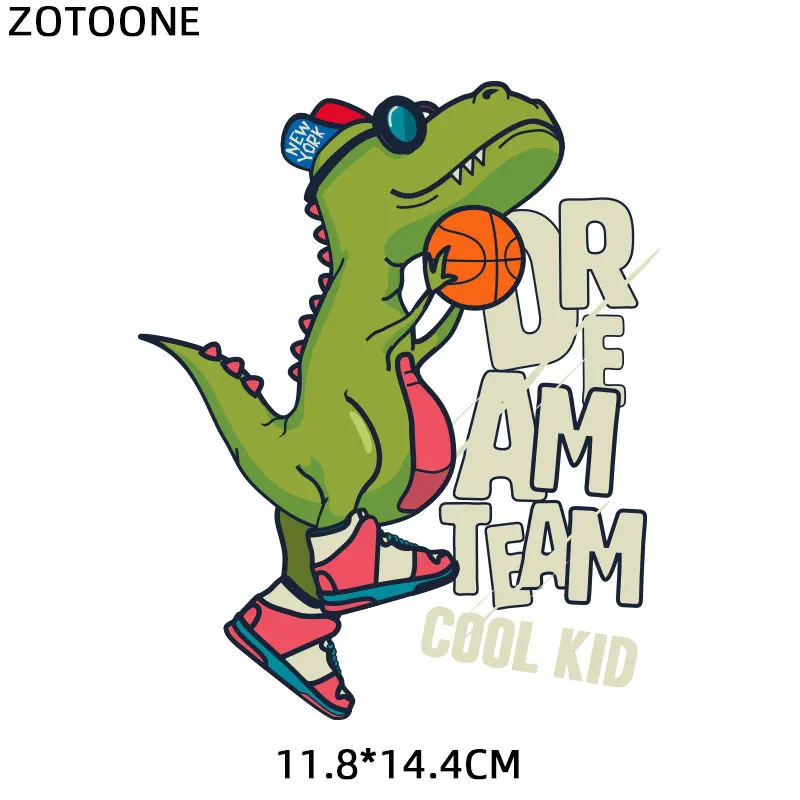 ZOTOONE Cute Dinosaur Pathes for Clothing Heat Transfers Iron on Transfer Print Animal on T-shirt Dresses Washable Stickers E