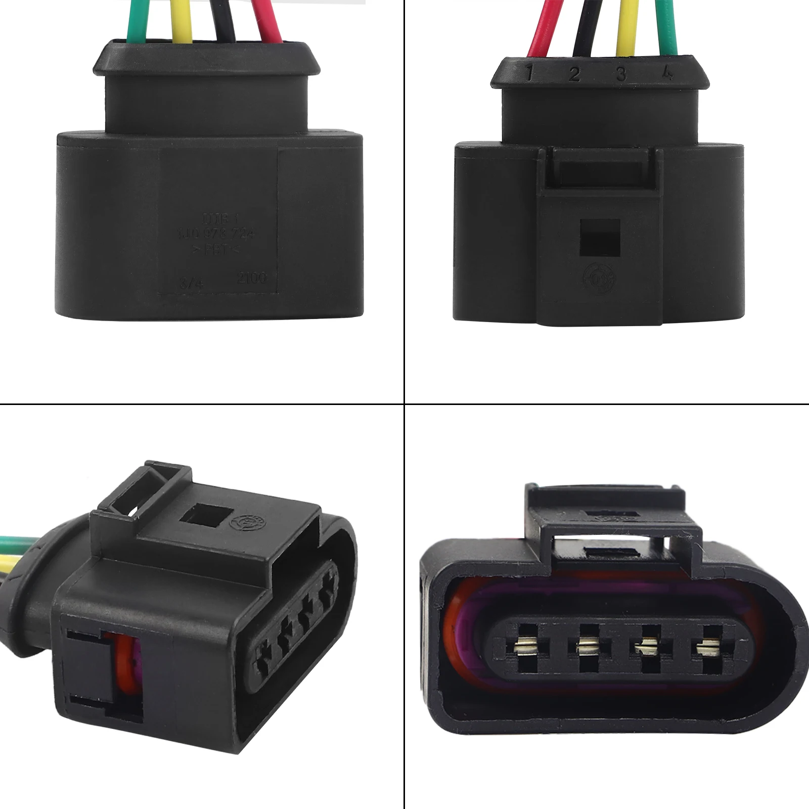 4Pin Ignition Coil Connector Wire Harness Plug for Audi A3 A4 A5 A6 A8 Q5 Q7 R8 S4 S5 S6 VW SKODA SEAT FORD 1J0973724 1J0998724