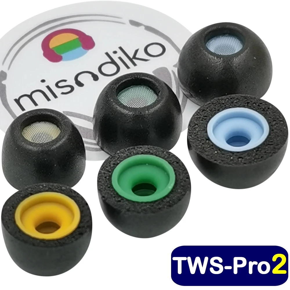 misodiko TWS-Pro2 Memory Foam Eartips Replacement for Beats Fit Pro/ Studio Buds, Samsung Galaxy Buds, Soundcore Liberty