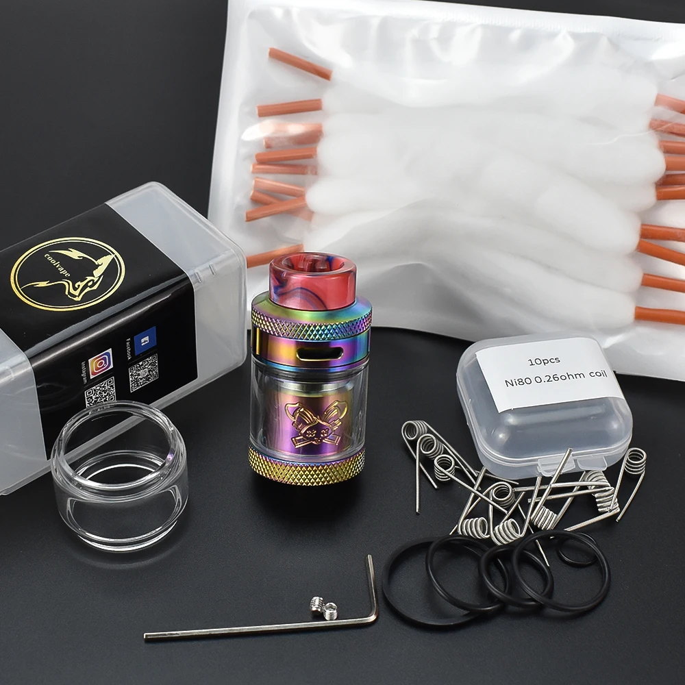 أرنب ميت تانك بخاخ RTA 4.5 مللي قدرة 25 مللي متر قطر 316SS لفائف واحدة أو لفائف مزدوجة rebuild able 510 E-السجائر المرذاذ خزان