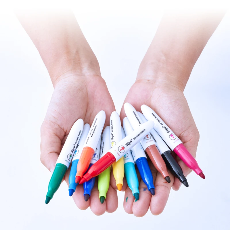 8Pcs 12pcs/batch Color Whiteboard Pen, Erasable for Children, Non-toxic Painting Pen, Easy To Erase Marker Pen, School Supplies