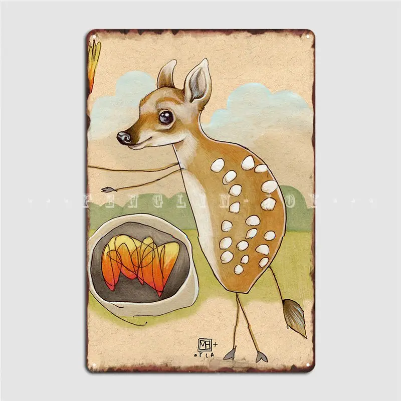 

Camping Deer Metal Sign Wall Decor Club Bar Create Cinema Kitchen Tin Sign Poster